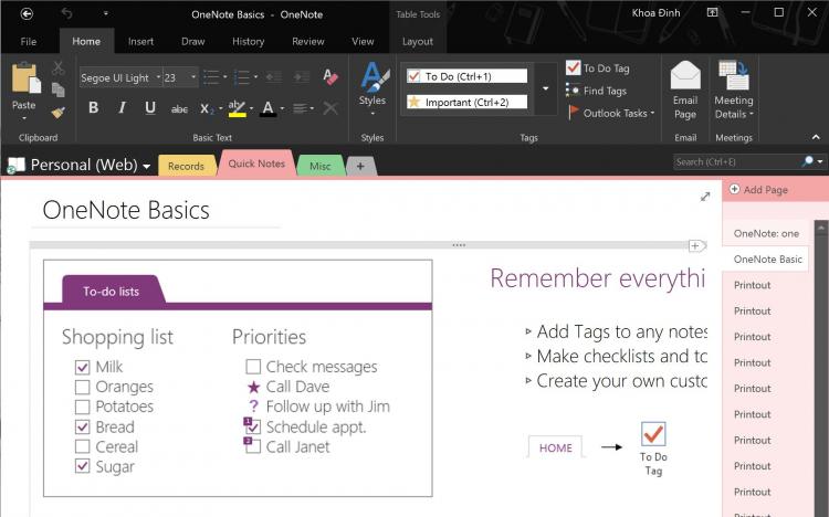 9 mẹo vặt khi sử dụng OneNote trên Surface Pro 4